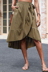 Rüschenrock mit elastischer Taille und Taschen